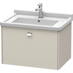 Тумба под раковину Duravit Brioso, 67х46,9х45,2 см, подвесная, 1 выдвижной ящик, ДСП, цвет: серо-коричневый/хром, шкафчик навесной, механизм доводчика, прямоугольная, правая/левая, в ванную комнату