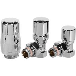 Комплект клапанов термостатических STOUT Design цвет хром, угловой 1/2" для радиатора отопления