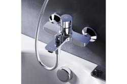 Смеситель для ванны/душа AM.PM X-Joy TouchReel, нажимной, настенный, неповоротный, керамический, длина излива 162 мм, латунь, цвет хром