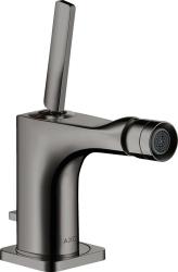 Смеситель для биде Axor Citterio E однорычажный, керамический, фиксированный излив, длина 11,4 см, латунь, цвет полированный черный хром, без шланга/лейки, с донным клапаном