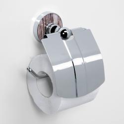 Держатель для туалетной бумаги WasserKRAFT Regen, с крышкой, настенный, цвет: хром, металлический, для туалета/ванной/ванной комнаты, бумагодержатель