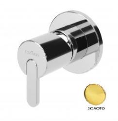 Смеситель для душа Cezares Leaf, встраиваемый, однорычажный, без излива, керамический, латунь, внутренний (скрытый монтаж), цвет золото Смеситель для душа Cezares Leaf, встраиваемый, однорычажный, без излива, керамический, латунь, внутренний (скрытый монтаж), цвет золото