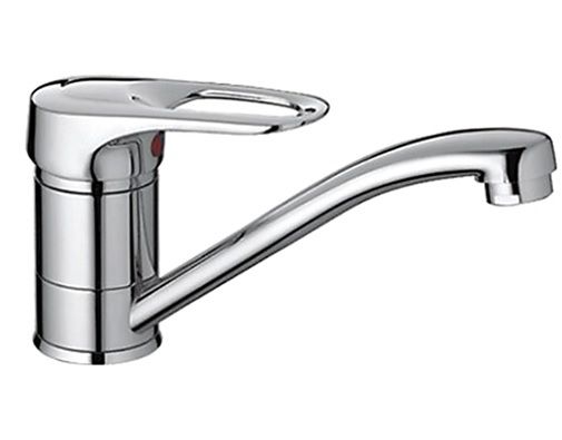 Смеситель для кухни/мойки Haiba однорычажный, керамический, с поворотным изливом, длина 189 мм, латунь, цвет хром, кухонный, хромированный, вертикальный, однорукий, одноручный, однозахватный, одноручковые, кран, комплект, сантехника, водопроводные