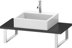 Столешница Duravit Brioso, для консоли, консольное полотно, 80х48х3 см, ДСП, прямоугольная, тонкая, цвет: графит матовый,  для одной раковины/умывальника/рукомойника, 1 вырез под раковину, установка по центру