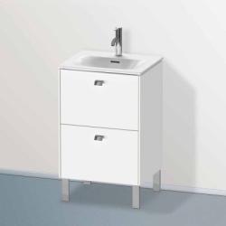 Тумба под раковину Duravit Brioso, 52х41,9х68,3 см, напольная, цвет: белый матовый/хром, 2 выдвижных ящика, ДСП, прямоугольная, левая/правая, в ванную комнату