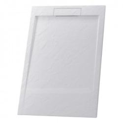 Душевой поддон RGW Stone Tray STL, 80х120х2,5 см, прямоугольный, из искусственного камня, низкий, цвет: белый, с антискользящим рельефным покрытием, с бортиком