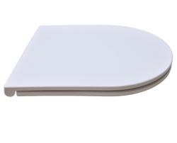 Cиденье для унитаза Aquatek Лея 41,7х36,3х3,6 см дюропласт, цвет белый, с крышкой, быстросъемное, микролифт (SoftClose), крепление