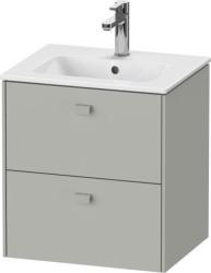 Тумба под раковину Duravit Brioso, 52х41,9х55,3 см, подвесная, 2 выдвижных ящика, ДСП, цвет: бетонно-серый, шкафчик навесной, механизм доводчика, прямоугольная, правая/левая, в ванную комнату