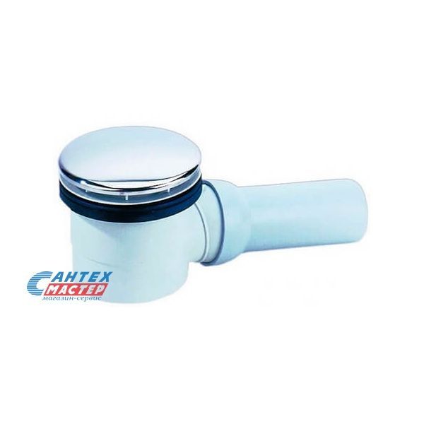 Сифон Ду50 к душевому поддону с выпуском 90 мм, с поворотным шарниром, горизонтальный, HL 512