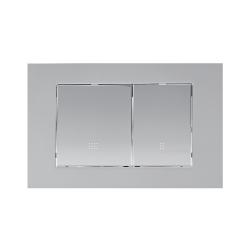 Кнопка смыва Olives Porto, прямоугольная, цвет: хром матовый, пластик, клавиша управления для сливного бачка, инсталляции унитаза, двойная, механическая, панель, универсальная, размер 236х152х31 мм