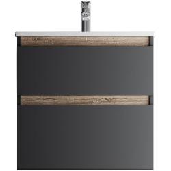 Тумба под раковину AM.PM X-Joy 65, 625x445x600 мм, подвесная, цвет черный матовый, 2 выдвижных ящика, под раковину/умывальник, прямоугольная, правая/левая, универсальная