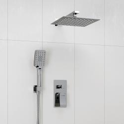 Душевая система WasserKRAFT, встраиваемая, цвет хром, комплект: однорычажный смеситель/тропический душ (с верхней лейкой)/лейка/шланг, скрытого монтажа