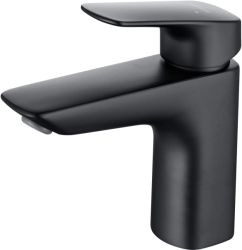 Смеситель для раковины/умывальника Aquatek Вега однорычажный, неповоротный, фиксированный излив, длина 115 мм высота 97 мм, латунь, цвет матовый черный