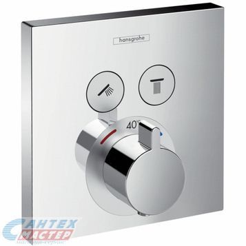 Смеситель для душа Hansgrohe ShowerSelect термостатический, скрытого монтажа, керамический, настенный, без излива/шланга/лейки, латунь хром