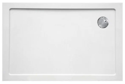 Душевой поддон Cezares Tray, 100х80х3,5 см, прямоугольный/угловой, стеклокомпозит, низкий, белый, с бортиком, литой, литьевой, для душа