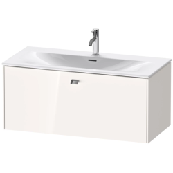 Тумба под раковину Duravit Brioso, 102х47,9х44,4 см, подвесная, 1 выдвижной ящик, ДСП, цвет: белый глянец/хром, шкафчик навесной, механизм доводчика, прямоугольная, правая/левая, в ванную комнату