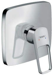 Смеситель для душа Hansgrohe Logis loop однорычажный, скрытого монтажа, керамический, настенный/встраиваемый, без излива, без шланга/лейки, латунь, цвет хром