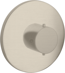 Вентиль Axor Starck 1/2", 3/4" запорный, скрытого монтажа, настенный, круглый, латунь, цвет: шлифованный никель, керамический, встраеваемый/встроенный, для встраиваемых систем