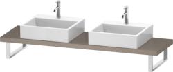 Столешница Duravit Brioso, для консоли, консольное полотно, 80х48 см, ДСП, прямоугольная, цвет: лен, для двух раковин/умывальников/рукомойников, 2 выреза под раковину, установка по краям