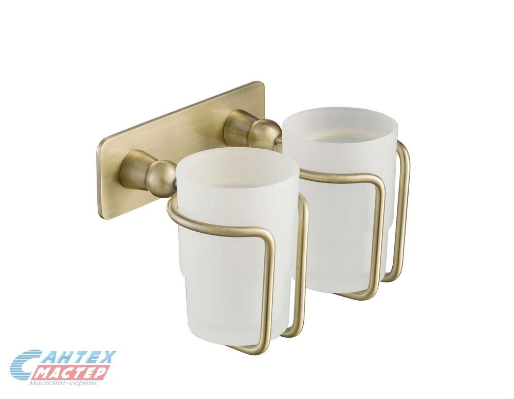 Стакан Timo Selene двойной для зубных щеток бронза матовое стекло 160032/02