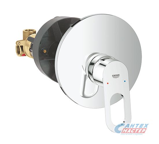 Смеситель для душа Grohe BauLoop однорычажный, скрытого монтажа, керамический, настенный, без излива/шланга/лейки, латунь хром