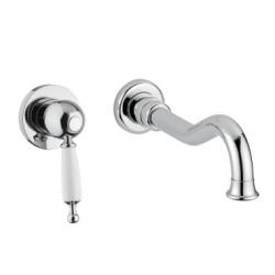 Смеситель для раковины Migliore Oxford, скрытого монтажа, однорычажный, неповоротный, длина излива 175 мм, керамический картридж, латунь, цвет хром/белый