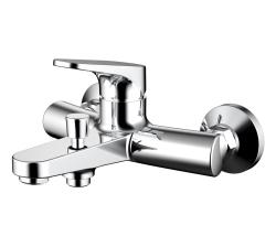 Смеситель для ванны/душа Bravat Eler, настенный, однорычажный, неповоротный, длина 183 мм, керамический, латунь, цвет хром