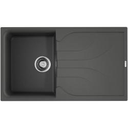 Мойка кухонная Omoikiri Yasugata 86-PL, 50х86 см, врезная, из искусственного гранита (Tetogranit), прямоугольная, цвет платина, без отверстия под смеситель, с крылом, оборачиваемая, слив-перелив, врезная в столещницу, для кухни