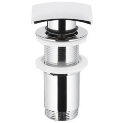 Донный клапан KFA Armatura BIG SQUARE, клик-клак, квадратный, металлический/латунь, цвет хром, без перелива, для раковины/умывальника/рукомойника
