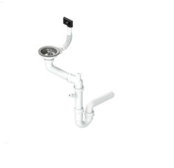 Одинарный сифон,ALVEUS 1XSP 114-PP MTP, с вертикальным переливом, гидрозатвор/мокрый затвор, ABS пластик, для кухонных моек,