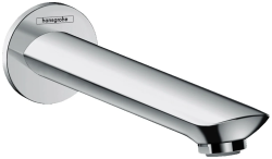 Излив на ванну Hansgrohe Novus, без переключателя на душ, настенный, латунь, хром, округлый, длина излива 19,2 см, встраиваемый/встроенный, для смесителя/ванны/ванной/душевой, без смесителя