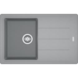 Мойка кухонная Franke BASIS BFG 611, 78х50 см, врезная, искусственный гранит (Fragranite+), прямоугольная, цвет серый камень, без отверстия под смеситель, с крылом, оборачиваемая