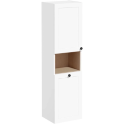 Пенал Vitra Root Classic 40, 420х1550х360 мм, подвесной, (левый), 1 распашная дверца/открытая полка/бельевая корзина, цвет белый матовый, в ванную комнату, влагостойкий, левосторонний