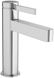 Смеситель для раковины Hansgrohe Finoris 110, однорычажный, фиксированный излив, длина излива 13,9 см, керамический, латунь, цвет хром, со сливным гарнитуром