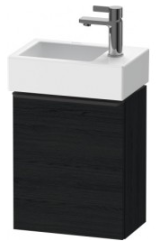 Тумба под раковину Duravit D-Neo, 36,4х22,2х44 см, подвесная, с распашной дверцей, ДСП, цвет: дуб черный, шкафчик навесной, прямоугольная, правая, в ванную комнату