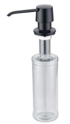 Встраиваемый дозатор ZorG ZR-20 для жидкого мыла, латунь/пластик, цвет черный, емкость дозатора пластиковая, объем - 350 мл, для кухонных моек, встраиваемый в мойку/столешницу, для кухни