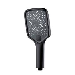 Лейка душевая Melodia Luxe 130х105 мм ручная, квадратная, 3 режима, черный, ABS пластик, для душа/ванной MKP26314BL_bk