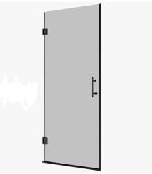 Душевая дверь RGW Hotel, 70х195 см, стекло тонированное/профиль черный, в нишу, универсальная, закаленное стекло тонированное 8 мм, распашная, профиль черный