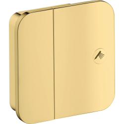 Вентиль Axor One запорный, скрытого монтажа, настенный, квадратный, латунь, цвет: полированное золото, керамический, встраеваемый/встроенный, для ванны/душа