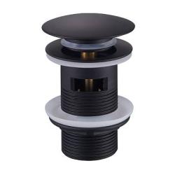 Донный клапан Raglo R600.03.06, с переливом, цвет черный, click/clack, 66 мм, латунь, для раковины/умывальника 