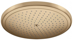 Верхний душ Hansgrohe Croma 280 Air 1jet, настенный/потолочный, круглый, с 1 режимом: RainAir, размер 28 см, латунь, цвет шлифованная бронза