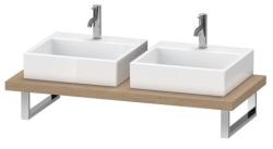 Столешница Duravit Brioso, для консоли, консольное полотно, 80х55 см, ДСП, прямоугольная, цвет: дуб европейский,  для двух раковин/умывальников/рукомойников, 2 выреза под раковину, установка по краям