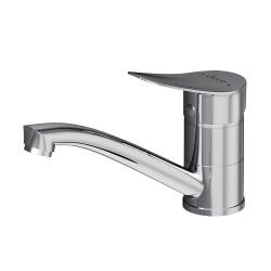 Смеситель для раковины Dorff Norma однорычажный, излив повротный, длина 150 мм, керамический, латунь, цвет хром