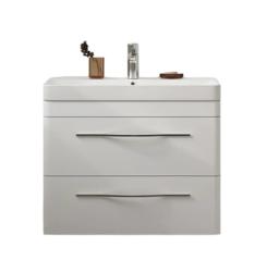 Тумба под раковину Velvex Jill 800-0-2, 782х378х600 мм подвесная, цвет белый матовый, 2 выдвижных ящика, подходит раковина 9595-80, универсальная, в ванную комнату