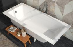 Ванна Estet Дельта 170B slim, 170х75 см, литьевой мрамор, цвет- белая, (без гидромассажа, рамы, сифона, фронтальной панели) прямоугольная, левосторонняя/правосторонняя, левая/правая, пристенная