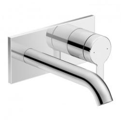 Смеситель для раковины Duravit C.1, однорычажный, настенный/встраиваемый, скрытого монтажа, фиксированный излив, длина излива 17,4 см, керамический, латунь, цвет хром, без донного клапана