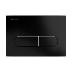 Кнопка смыва Knotlor Fusion, цвет матовый черный, размер 240 х 162 х 9 мм, клавиша управления для сливного бачка, инсталляции, два режима слива, механическая, панель