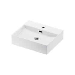 Раковина IDDIS Bild 50х42х13 см, накладная/подвесная, прямоугольная, сантехнический фарфор, цвет белый глянцевый, отверстие под смеситель, слив-перелив, умывальник BILWS50i27