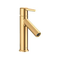 Смеситель для раковины Axor Starck 100, однорычажный, фиксированный излив, длина излива 10,3 см, керамический, латунь, цвет полированная медь, с незапираемым сливным набором