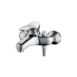 Смеситель для ванны/душа LEDEME настенный, однорычажный, неповоротный, латунный, длина излива 178 мм, латунь, цвет хром